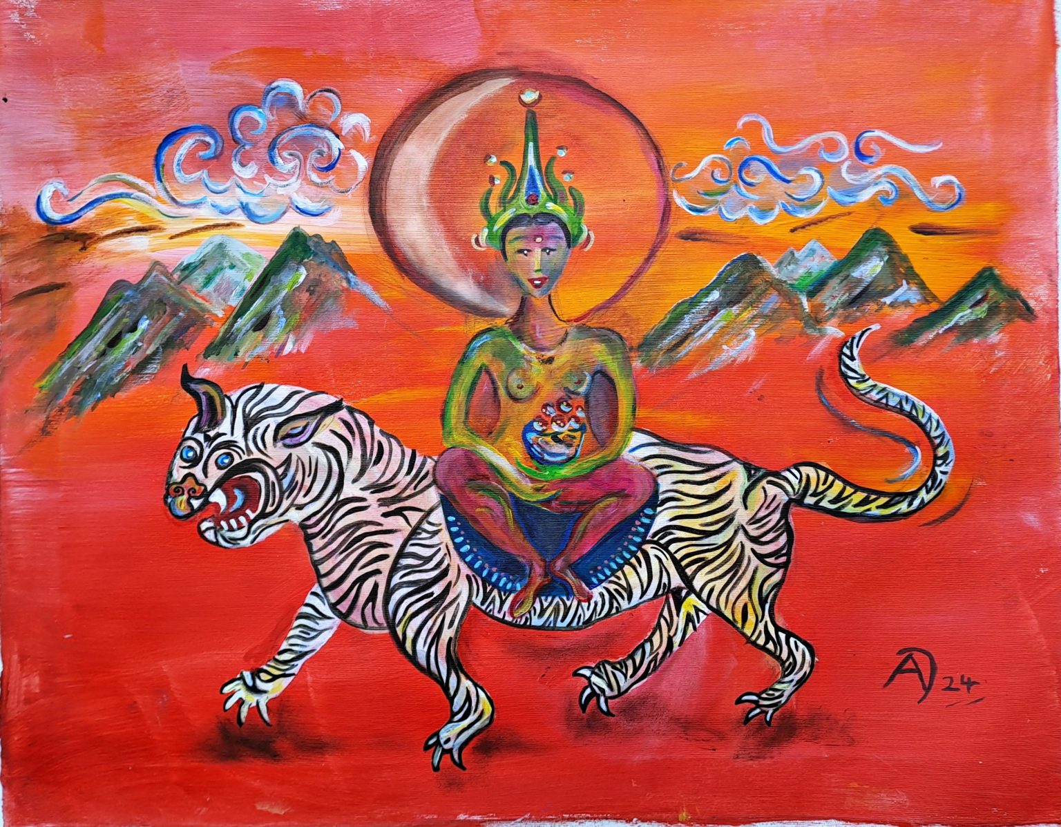 Chomo Miyo Langsangma - Buddhistische Göttin des langen Lebens und der ...